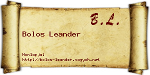 Bolos Leander névjegykártya